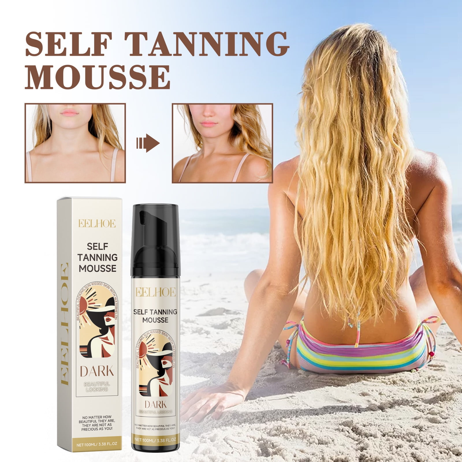 Blueek Self Tanning Spray Gel Tanning Accelerator For Sunbeds Brown