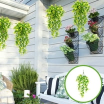 Blueek Simulation Rattan Hanging Plants - 2Pcs Artificial Greenery Wall Decor for Indoor & Outdoor - Perfect for Home & Wedding Decoration