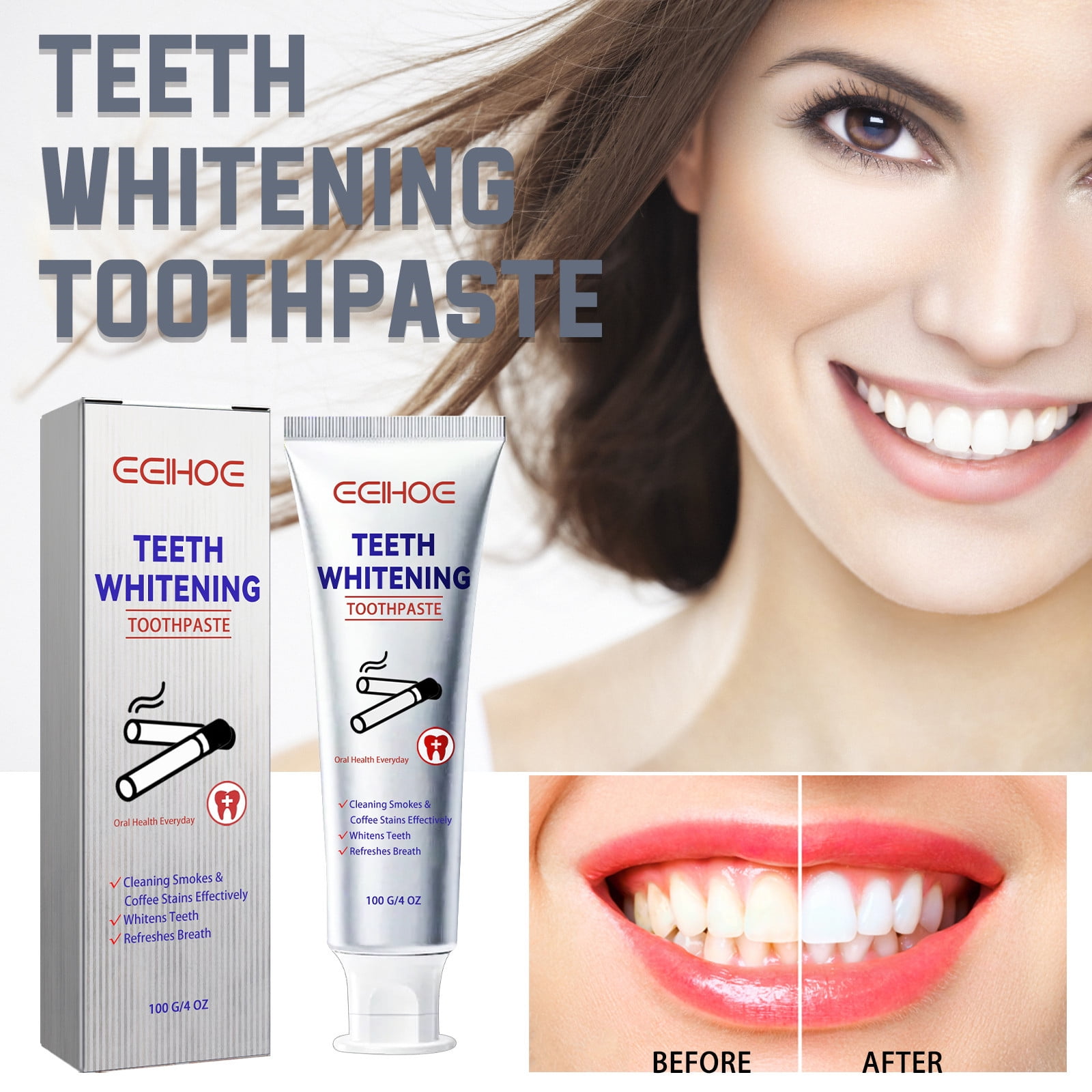 Blueek Smoker's Toothpaste for Whitening and Stain Removal Smoker's