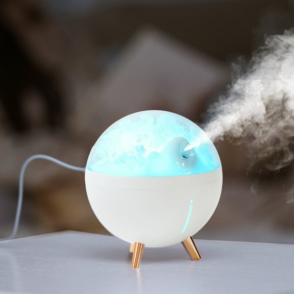 Blueek Space Flower Portable Humidifier,270ml Capacity,Rechargeable Essential Oil Diffuser with Night Light and Waterless Auto Shut-Off,for Office Bedroom Livingroom