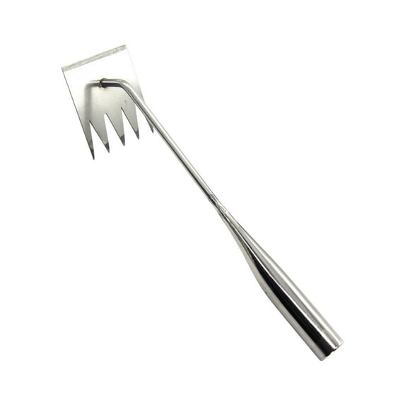 Blueek Stainless Steel Grass Puller Tool, Durable Garden Weeding Shovel with Ergonomic Handle for Outdoor Gardening(Steel,5-Teeth)