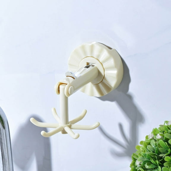 Blueek Suction Cup Hooks, Shower Hooks for Inside Shower, Rotatable and Non-marking for Bathroom & Kitchen Organization,Clear,Beige