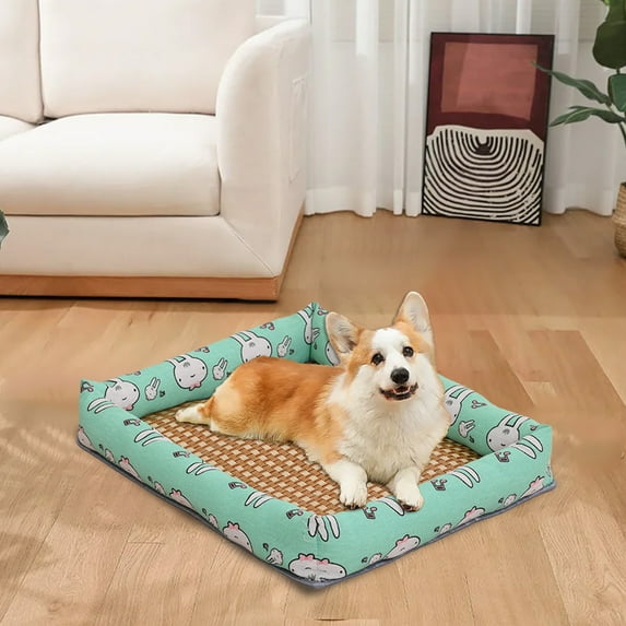 Blueek Universal Summer Pet Cooling Mat for Dogs & Cats - 16x19 Inch - Durable, Soft & Breathable Pet Cushion for Kennels,Green