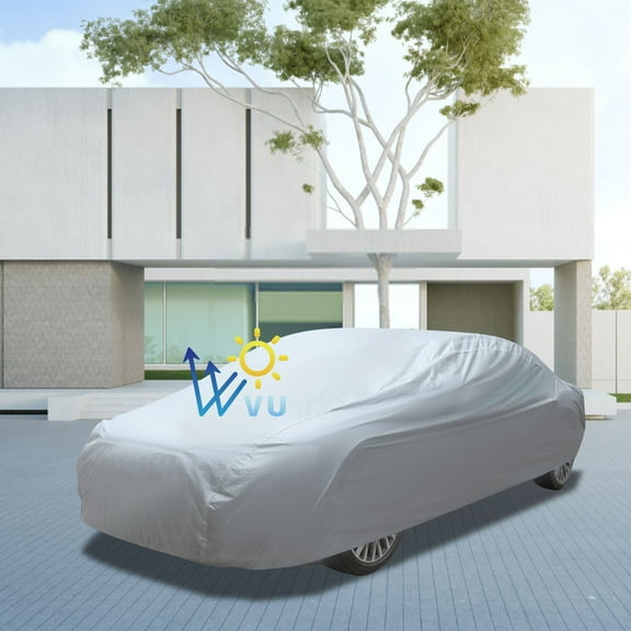 Blueek Universal Waterproof Car Cover - Sun Protection & Heat Insulation, Easy Install, Protects Windshield, Keeps Vehicle Cool(15x5x5 ft)