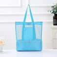 thumbnail image 1 of Blueek Versatile Waterproof Beach Swim Bag for Dry/Wet Separation - Breathable Mesh & Layered Design Travel Handbag, Light Blue, 16x12 Inch, 1 of 6