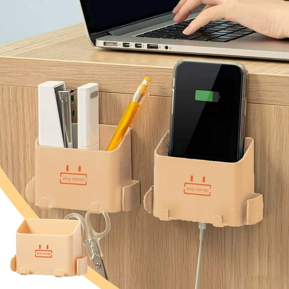 Blueek Wall Mounted Phone Storage Rack - Plastic Remote Control Holder for Bedroom, Bathroom & Kitchen - Tidy Charging Solution