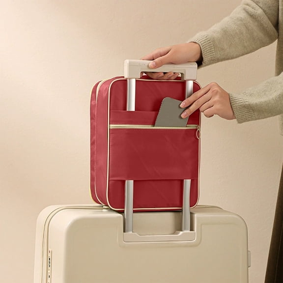 Blueek Waterproof Canvas Travel Shoe Organizer - Portable Multi-compartment Shoe Storage Bag for Luggage, Red