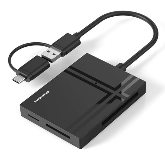 Blueendless 5 in 1 TF-SD-XD-CF-MS Memory Card Reader No Drive Needed for PC