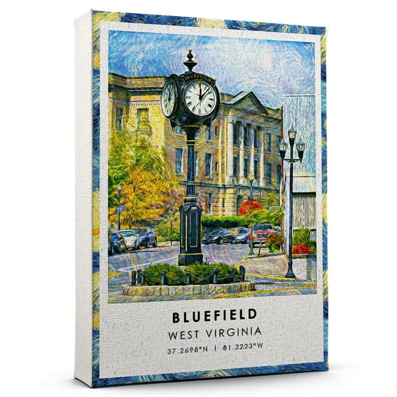 Bluefield Travel Canvas, Bluefield West Virginia Travel Art Canvas, Bluefield Travel City Travel art Canvas