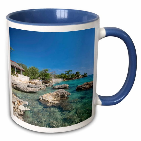 3drose, Bluefields, Jamaica Southwest Coast-ca22 Gjo0045 - Greg Johnston, 11oz Two-tone Blue Mug