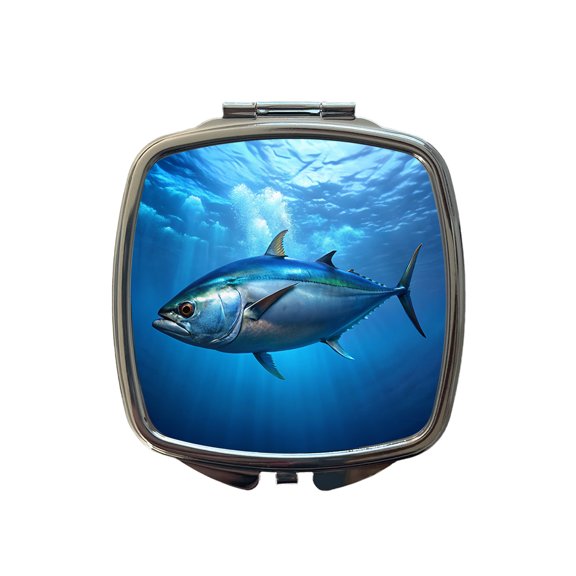 Bluefin Tuna Fish Travel Makeup Handbag Purse Small Pocket Compact Mirror