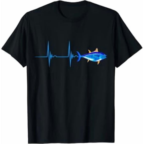 Bluefin Tuna Heartbeat Ekg Pulseline Fish Deep Sea Fishing Phrase ...