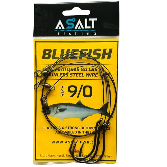 Asalt Fishing Bluefish Rigs With Octopus Hooks Size 9/0 Assembled USA 80 Lbs Wire