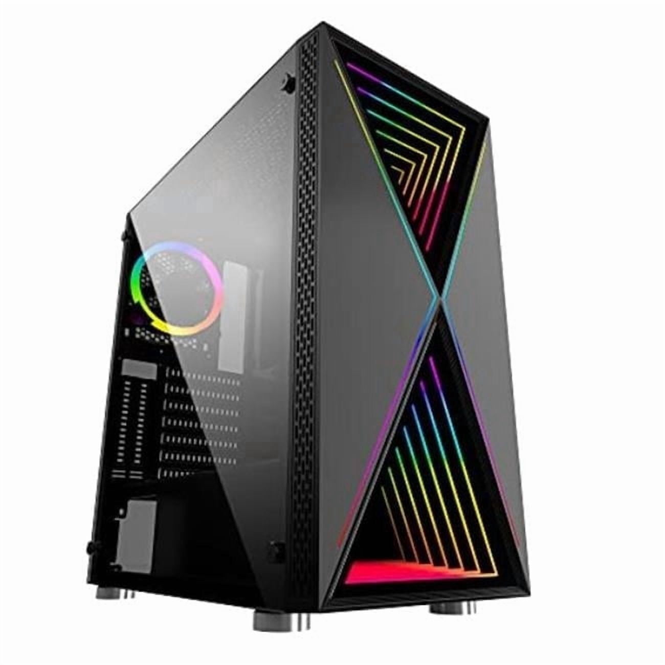 Bluegears b-BlackWidow-RGB Black Gaming PC ATX case with 3 x PWM 120mm ARGB Fans and Support up to EATX board