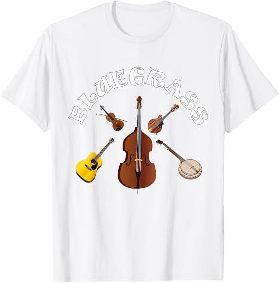Bluegrass Band Bass Fiddle Guitar Mando Banjo Music Festival TShirt