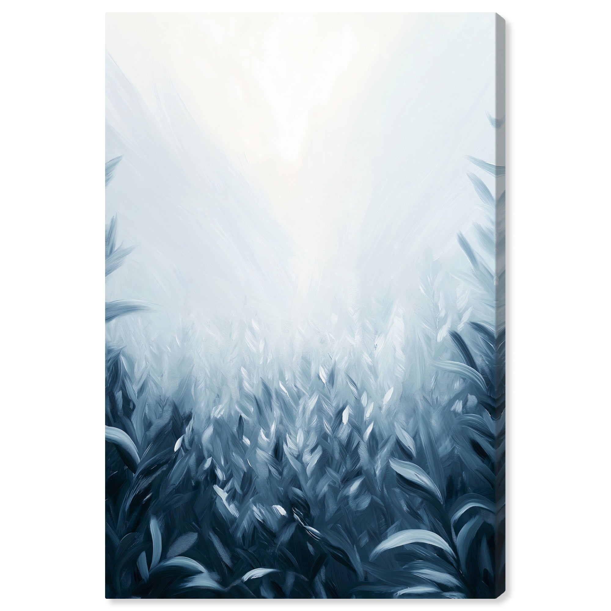 Blue and White Abstract Canvas Wall Art, 10" x 15"