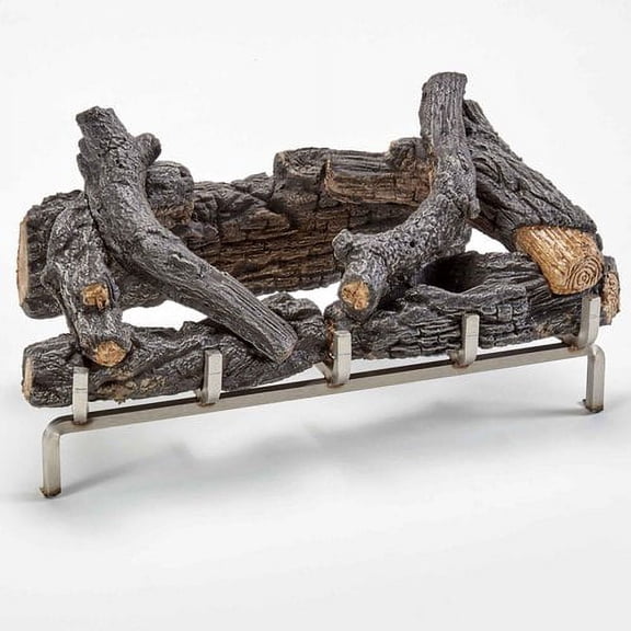 Concrete Log Set with Stainless Fireplace Grate for 450 Series Fireplace Insert - Model# LS450SS-G