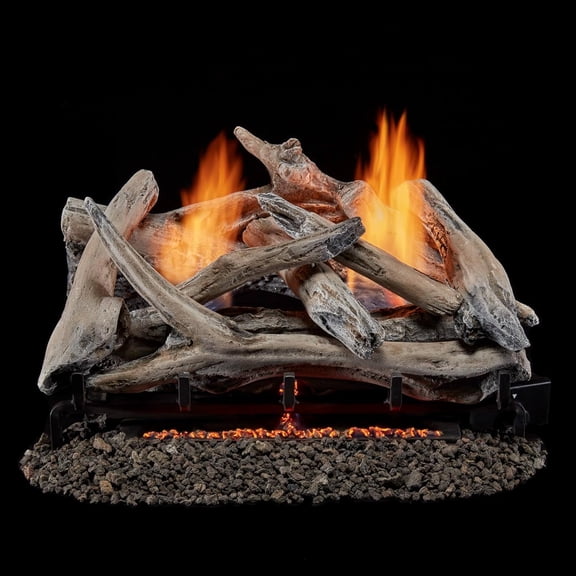 Bluegrass Living Vent Free Dual Fuel Log Set - 24 in. Drift Wood, 33,000 BTU, Remote Control - Model# B24DR-ES2