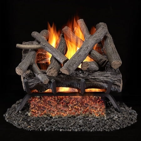 Bluegrass Living Vented Natural Gas Fireplace Log Set - 18 in. Rustic Oak, 45,000 BTU, Match Light - Model# BVL18-3