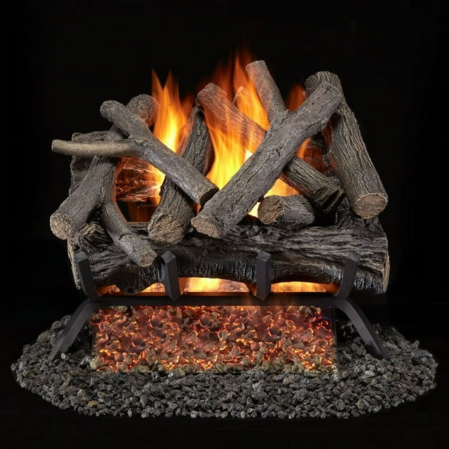 Bluegrass Living Vented Natural Gas Fireplace Log Set With Remote ...