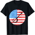 thumbnail image 1 of Bluegrass Music Patriotic Banjo Player USA American Flag T-Shirt, 1 of 4