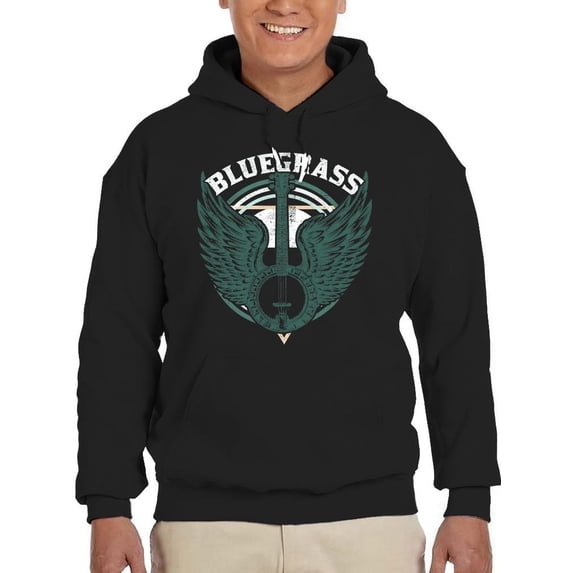Bluegrass Wings Banjo Tee Hoodie Men's