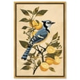 thumbnail image 1 of Bluejay on a Lemon Tree Canvas Retro Japanese Art Prints by Art Remedy, Gold Frame, 10" x 15", 1 of 7