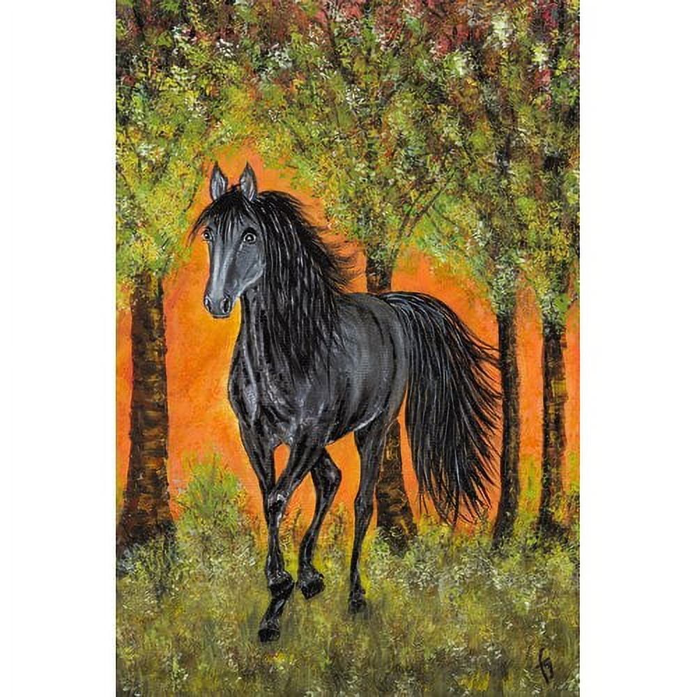 "Bluejean Friesian Horse" Painting Print on Wrapped Canvas