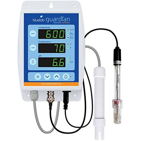 Bluelab MONGUACON Guardian Monitor Connect for pH, Temperature, and TDS in Water with Data Logging (Connect Stick not Included), Nutrient Meter for Hydroponic System and Indoor Plant Grow
