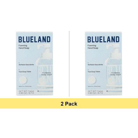 Blueland Foaming Hand Soap Foaming Tablet + Refillable Bottle, Iris, 0.3 oz - 2 Pack