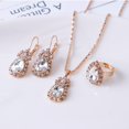 thumbnail image 1 of Bluelans 3Pcs/Set Women Water Drop Bright Alloy Rhinestone - Pendant Necklace Earrings Ring Jewelry Set for Valentine Day, 1 of 8