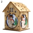 thumbnail image 1 of Bluelans Christmas Snowman Santa LED Light Wood House Hanging Wedding Party Tree Decor, 1 of 7