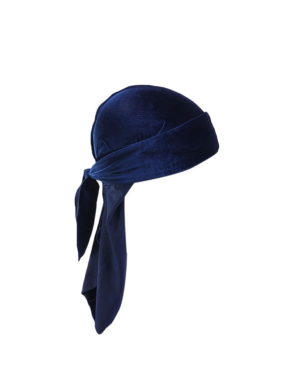 Clothing accessories,Durag Cap Solid Color Ultra Soft Keep Warm Velvet Men Women Head Wrap with Long Tail for Winter