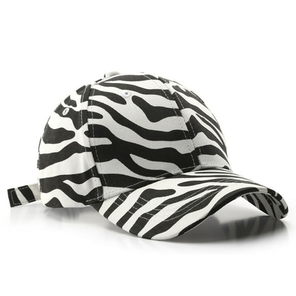 Bluelans Clothing accessories,Zebra Print Extended Brim Baseball Cap All Seasons Adjustable Buckle Sunscreen Unisex Cap for Running