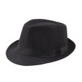 thumbnail image 1 of Bluelans Men Solid Color Wide Brim Fedora Felt Hat Panama Cap Boater Summer Beach Sunhat,Fedora-Black, 1 of 7