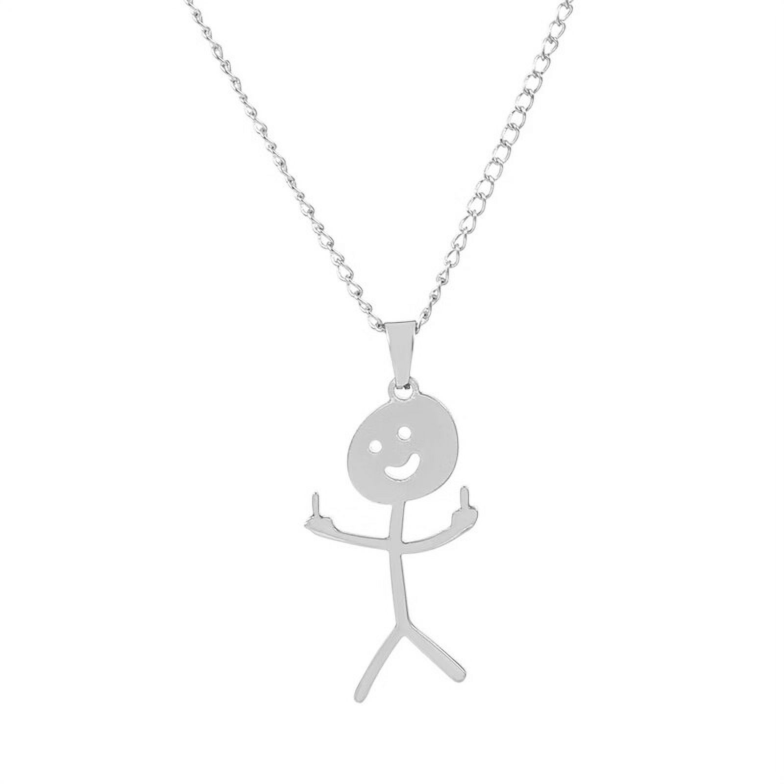 Bluelans Necklace,Adults Necklace Smiling Face Middle Finger Hip Hop