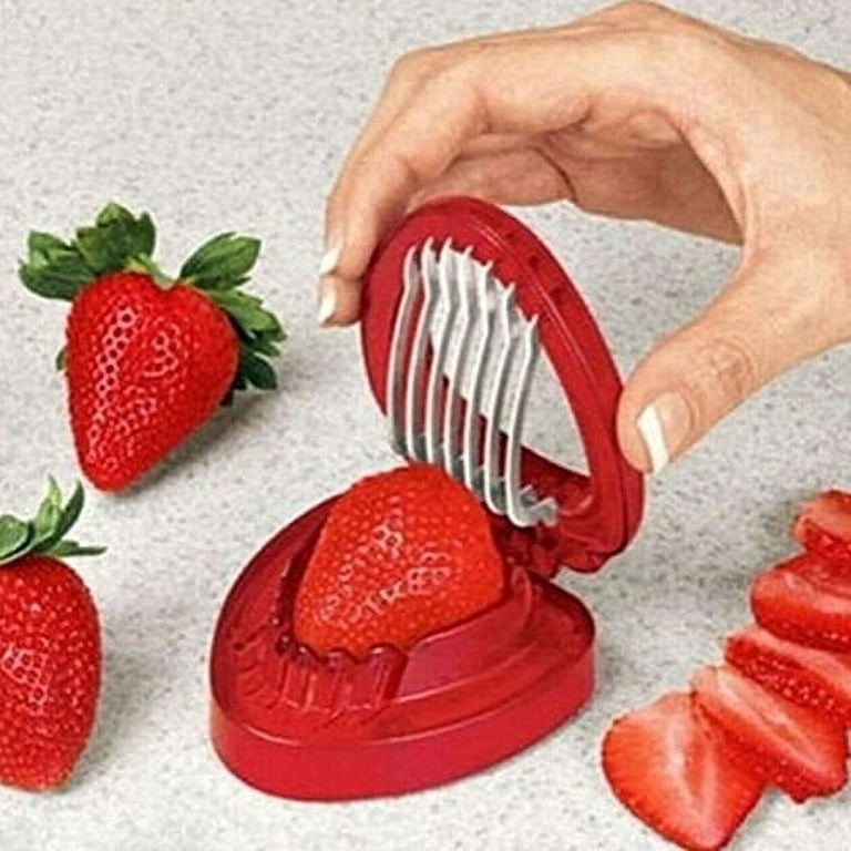 Bluelans Strawberry Slicer Chopper Kitchen Cooking Gadgets Supplies Fruit Carving Tools Salad Cutter, Size: One Size