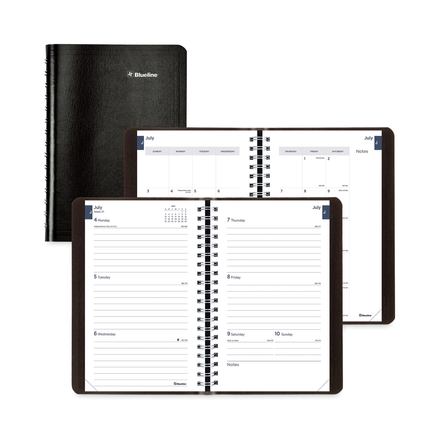 Blueline Academic Weekly/Monthly Planner 8 x 5 Black 2022 to 2023 CA101BLK