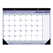 Blueline Desk Pad Calendar 21.25 x 16 Blue/White/Green 2024 C181731