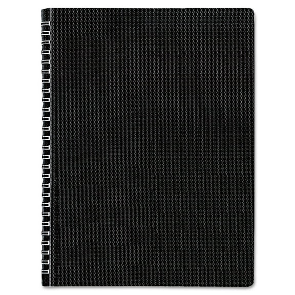 Blueline Poly Cover Notebook 8 1/2 x 11 Ruled Twin Wire Bound Black Cover 80 Sheets B4181