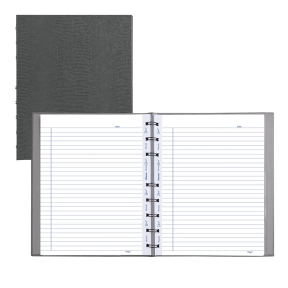 Blueline MiracleBind Notebook, Lizard-Like Hard Cover, 9.25" x 7.25", 150 Pages, Gray (AF9150.97)