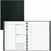 Blueline NotePro and Graphics Notebooks - Daily - 7:00 AM to 8:30 PM - 1 Day Double Page Layout - 7 7/16" x 9 1/2" - Twin Wire - Paper - Black - Task List, Address Directory, Phone Directory, Pocket,