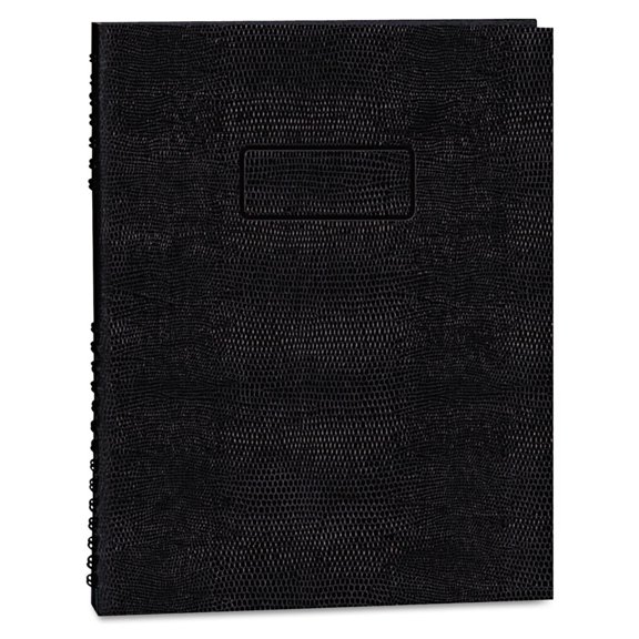 Blueline NotePro Hard Romanel Cover Notebook - Letter - 200 Sheets - Twin Wirebound - Ruled - 8 1/2" x 11" - Black Cover - Pocket, Hard Cover, Index Sheet, Micro Perforated, Self-adhesive Tab -