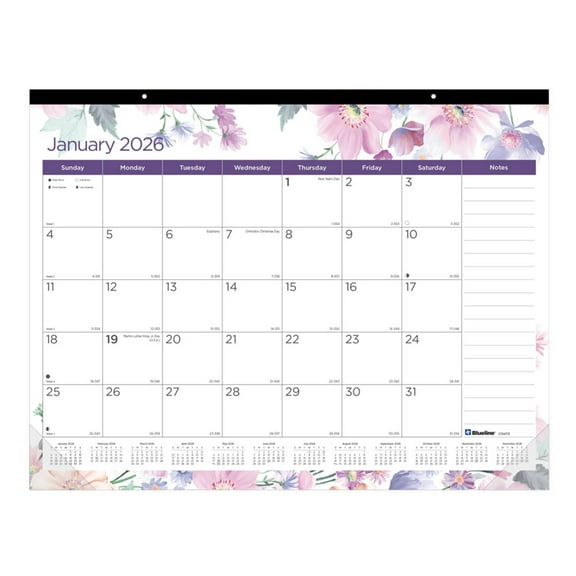 2026 Blueline® Colorful Monthly Desk Pad Calendar, 22" x 17", Passion, January To December, C194113