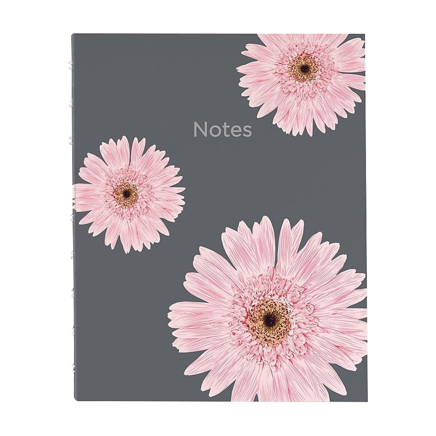 Blueline Pink Daisy NotePro Professional Notebooks 7.25" x 9.25" College Ruled 75 Sheets Gray/Silver