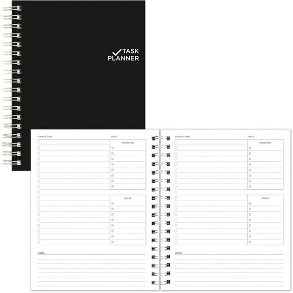 Blueline, REDB31081, Undated Task Planner, 1 Each, Black