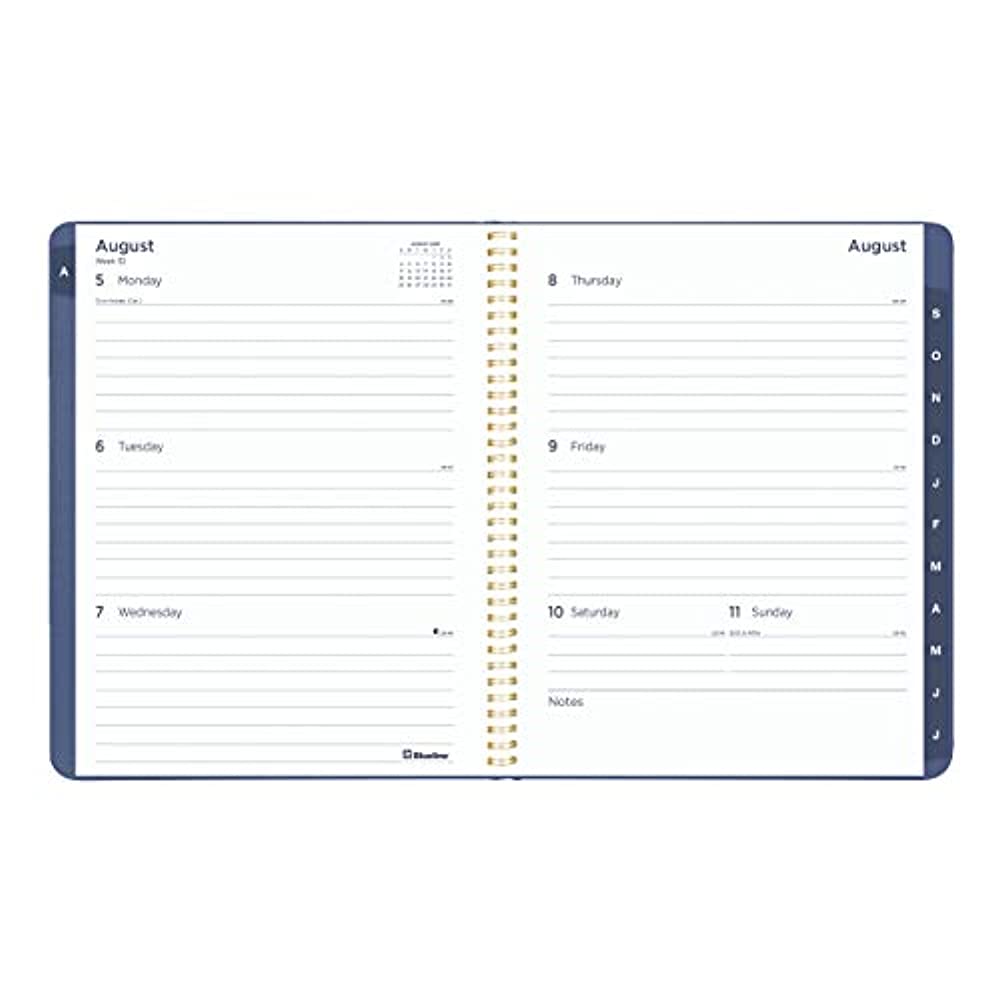 Blueline Weekly/Monthly Academic Planner, Dark Blue Vicuana Cover with