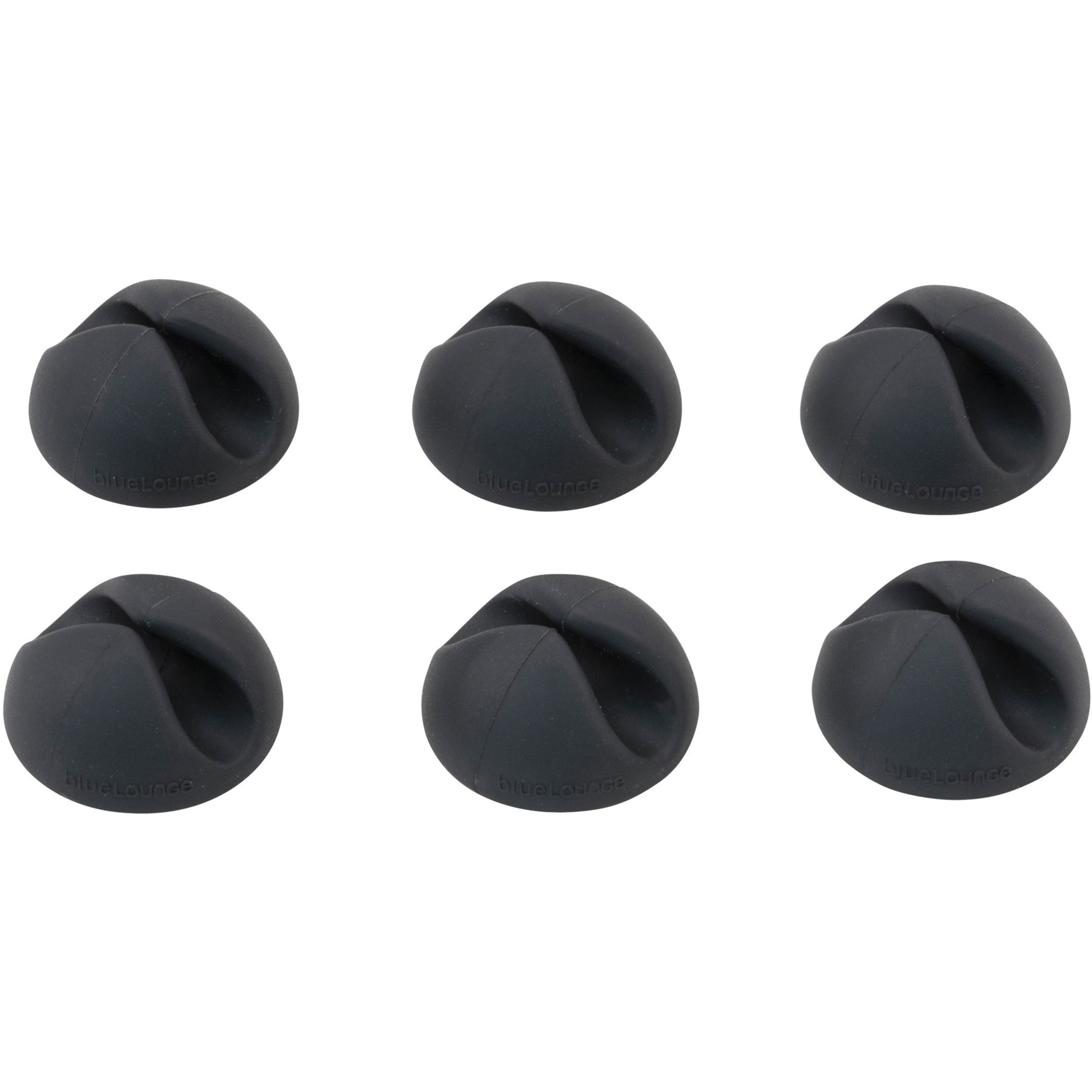 Black Self-Adhesive Cable Clips for Cord Management, 6-Pack