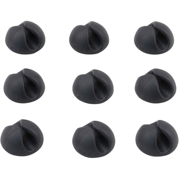 Bluelounge CableDrop Mini Cable Anchor for Small Cords - Cable Clip - Black - 9 Pack | Bundle of 2 Packs