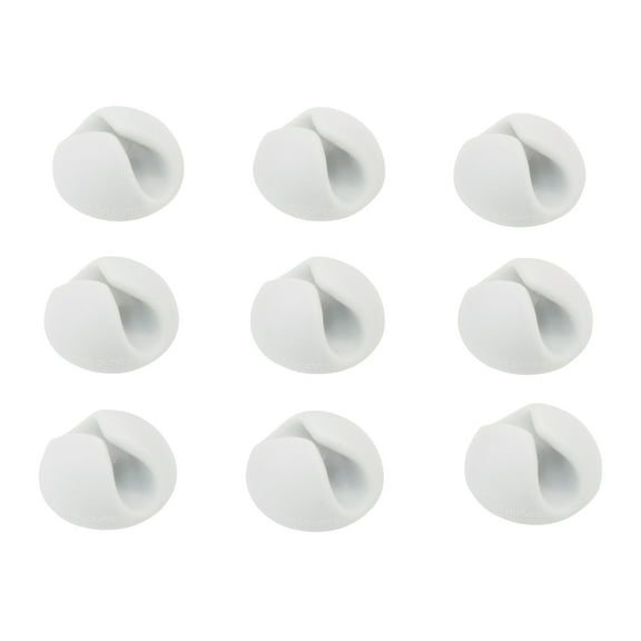 Bluelounge CableDrop Mini Multipurpose Cable Clips, 9 Count (White), BLUCDM-WHPT